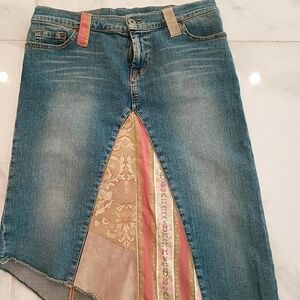 💋 ALLEN B-Vintage Super Cute Jean Skirt *NEW W/O/T